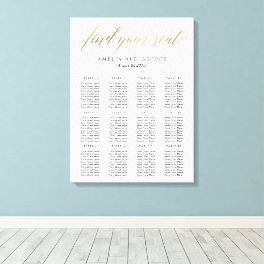 Toile Tableau de siège de script moderne Faux Gold (Insitu (Plancher de Bois))