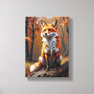 Toile Tableau Décoratif ( Renard D'Automne)