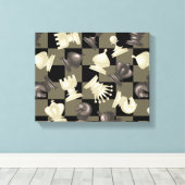 Toile Tableau des pièces d'échecs en bas (Insitu (Plancher de Bois))
