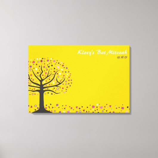 Toile Tableau d'inscription du Bat mitzvah de l'arbre de (Recto)