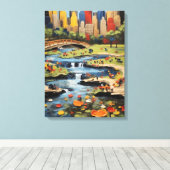 Toile Tableau du parc central de New York (Insitu (Plancher de Bois))