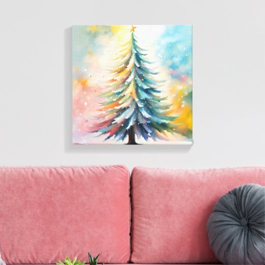 Toile tableau d'un arbre de noël (Insitu(Salon))