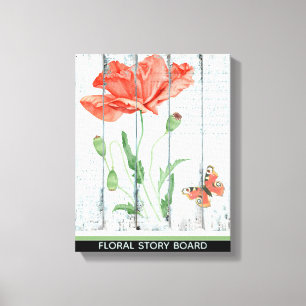 TOILE TABLEAU HISTOIRE FLORALE