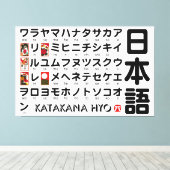 Toile Tableau Katakana japonais (Hanafuda) (Insitu (Plancher de Bois))