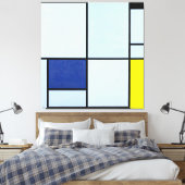 Toile TABLEAU MONDRIEN I avec rouge, noir, bleu et jaune (Insitu(Chambre))