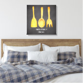 Toile Tableau noir Ustensiles jaunes Cuisine (Insitu(Chambre))