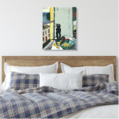 Toile Tableau par fenêtre avec chat noir (Insitu(Chambre))