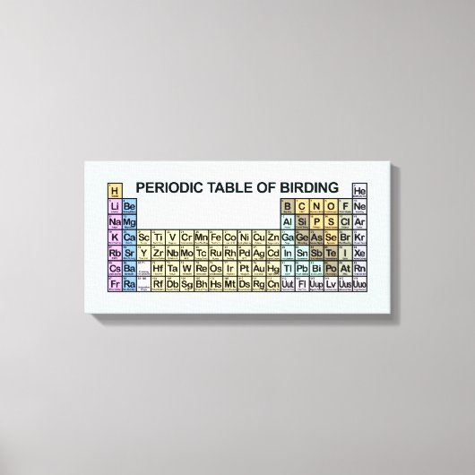 Toile Tableau périodique des oiseaux (Recto)