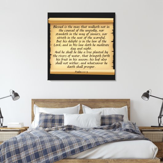 Toile Tableau Psaume 1:1-3 (Insitu(Chambre))