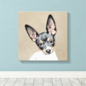 Toile Tableau Rat Terrier - Cute Original Chien Art (Insitu (Plancher de Bois))
