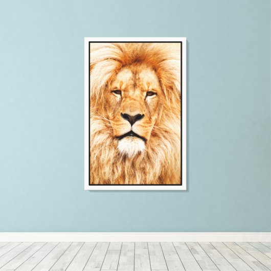 Toile Tableau Visage Lion Artwork-17335 (Insitu (Plancher de Bois))