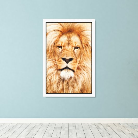 Toile Tableau Visage Lion Artwork-17335 (Insitu (Plancher de Bois))