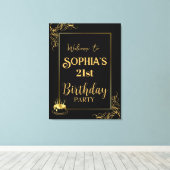 Toile Tableaux d'anniversaire noir et or étirés (Insitu (Plancher de Bois))