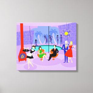 Toile Tableaux de la soirée Cocktail Tropical Retro Imp