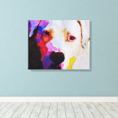Toile Tableaux de portrait de chien Pitbull Imprimer (Insitu (Plancher de Bois))