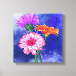 Toile Tableaux de trois couleurs Gerberas - Peinture