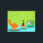 Toile Tableaux étirés Kitty de l'âge de l'espace rétro<br><div class="desc">On dit que les chiens ont des propriétaires et les chats ont du personnel. Le félin sur ce Retro Space Age Kitty Stretched Canvas Print ne pouvait pas être d'accord plus! Décoré dans un style minimaliste des années 1960, cet établissement propose un chat noir élégant dans un salon moderne du...</div>