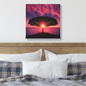 Toile Tableaux Sunset Arbre Ciel Turquoise (Insitu(Chambre))