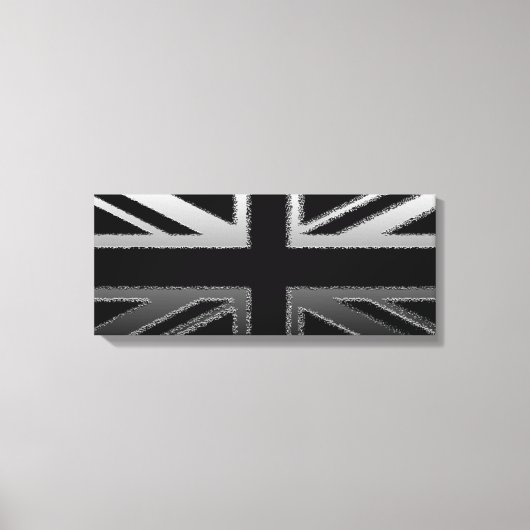 Toile Tableaux Union Jack gris noir et mince (Recto)