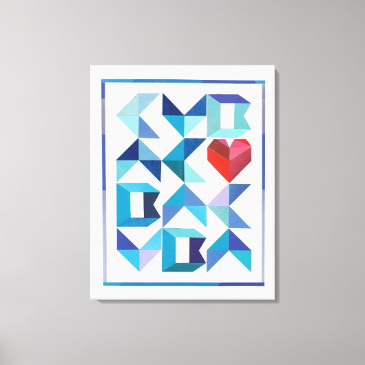 Toile Tablette Cubain Étendue Coeur (Recto)