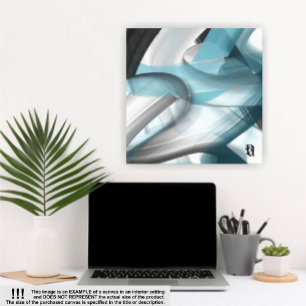 Toile Tablette d'art Abstraite tendance 24x24" Bleu noir