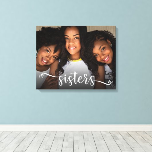 Toile Tablette photo de script Sisters Imprimer (Insitu (Plancher de Bois))