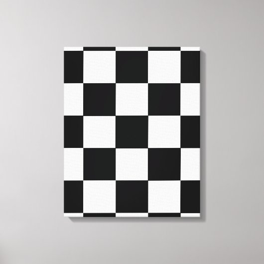 Toile Tablier en tableau noir et blanc rétro (Recto)