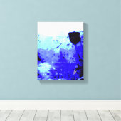 Toile Tache Bleu Blanc Abstrait Éclaboussure (Insitu (Plancher de Bois))