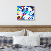 Toile Tache multicolore abstraite Voir Bleu (Insitu(Chambre))