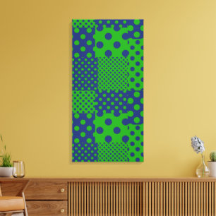 Toile Taches à pois vert bleu Patchwork