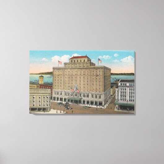 Toile Tacoma, WA - Vue de l'hôtel Winthrop (Recto)