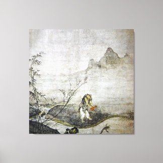 Toile Taikō Josetsu / Attraper un poisson-chat avec une 