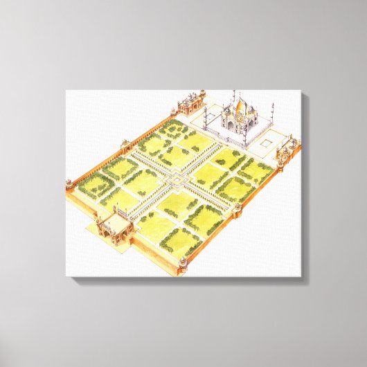 Toile Taj Mahal. Adra India. Tombeau et jardins (Recto)