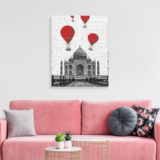 Toile Taj Mahal et Red Hot Air Balloons (Insitu(Salon))