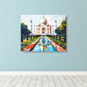 Toile Taj Mahal India Premium Canvas Wall Art (Insitu (Plancher de Bois))