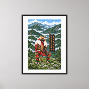 Toile Takeda Shingen Deep Green 18x24 0,75 po Cadre Noir