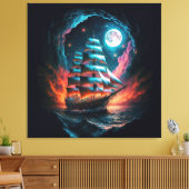 TOILE TALL NAVIRE SAILLES DANS DARK NIGHT DREAM ODYSSEY (Insitu(Salon))