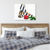 Toile talons hauts rayés avec rose rouge (Insitu(Chambre))