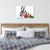 Toile talons hauts rayés avec rose rouge (Insitu(Chambre))