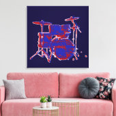 Toile tambours rouges et bleus (Insitu(Salon))