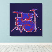 Toile tambours rouges et bleus (Insitu (Plancher de Bois))