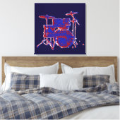 Toile tambours rouges et bleus (Insitu(Chambre))