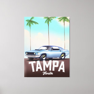 Toile Tampa Florida affiche de voyage en voiture