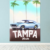 Toile Tampa Florida affiche de voyage en voiture (Insitu (Plancher de Bois))