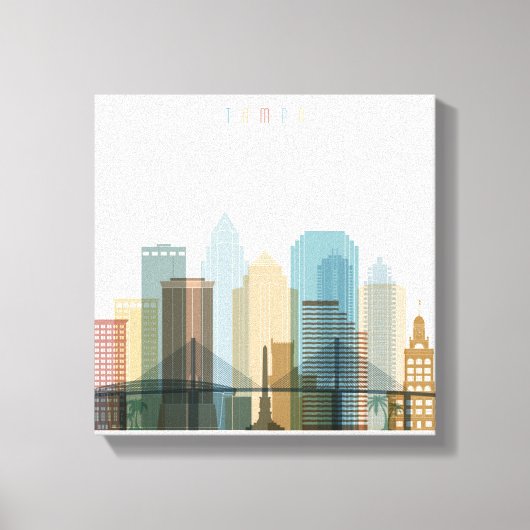 Toile Tampa, Floride | Ville Skyline (Recto)