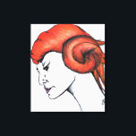 Toile Tangerine Orange Haioman Portrait Pop Art<br><div class="desc">L'art original a été réalisé avec des marqueurs et des crayons colorés. Inspiré par de belles femmes avec des choix inhabituels en couleur des cheveux.</div>