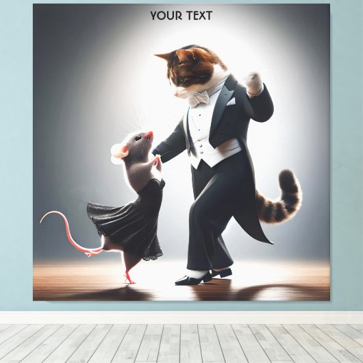Toile Tango de la souris de chat Imaginaire (Insitu (Plancher de Bois))