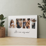 Toile Tante Photo Collage Canvas Imprimer<br><div class="desc">Il s'agit d'un collage photo qui épelle le mot AUNT avec un message personnalisé. C'est le cadeau parfait pour une tante pour le jour de sa tante,  son anniversaire ou Noël.</div>