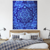 Toile Tapis persan dans un champ teinté de bleu (Insitu(Chambre))