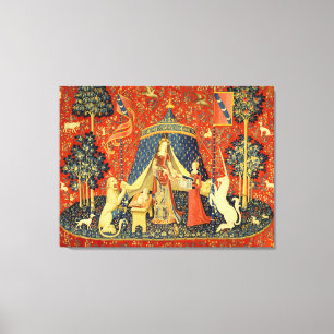 Toile Tapisserie Médiévale de la Dame et la Licorne : Ar